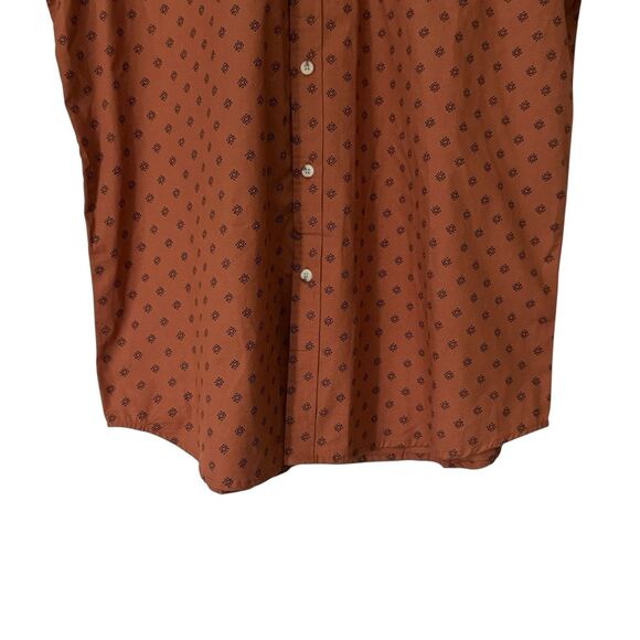 MBX Premium Goods Mens XXL Button Up Shirt Short Sleeve Geometric Brown Black - Picture 4 of 10